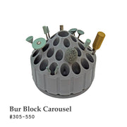 BesQual 35 Hole Rotating Bur Block Carousel, Gray 1/Pk.