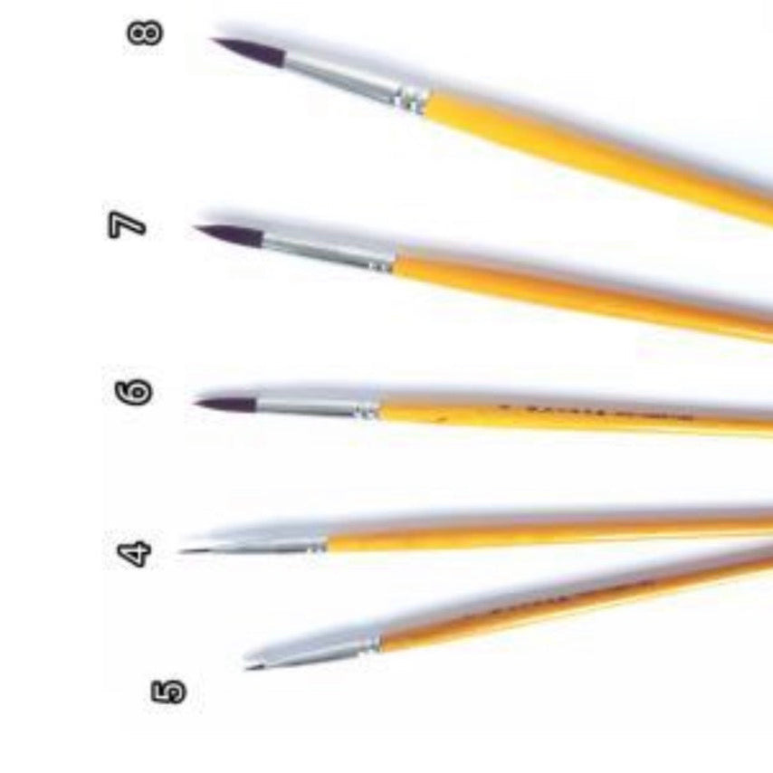 Ceramist Brush, single brush. yellow wooden handle, economical