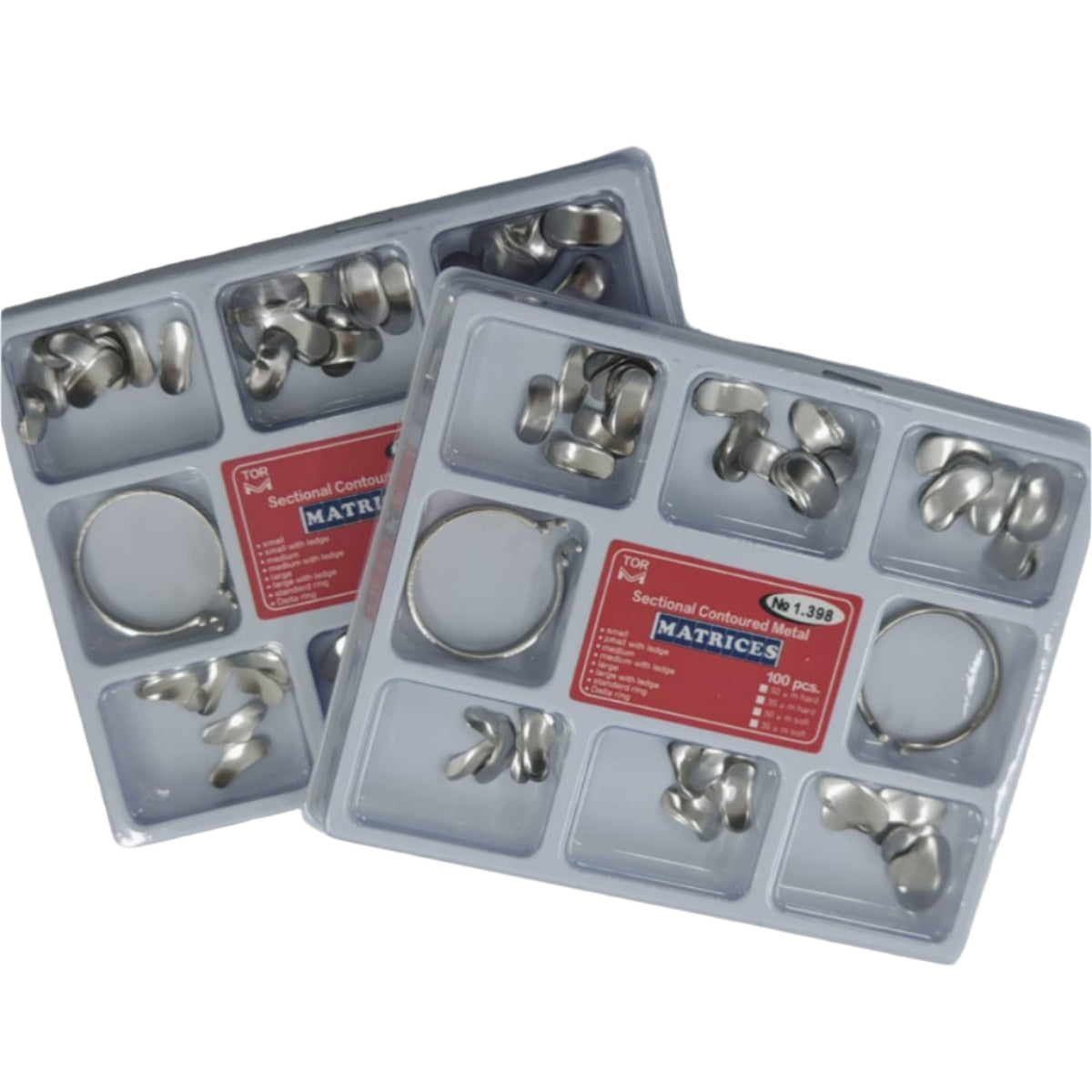 TOR VM Dental Matrix Bands Sectional Contoured Matrices Wedges No 1.398, 100/pk